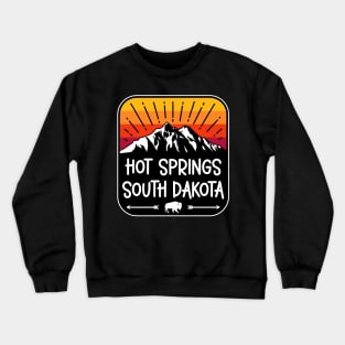 Hot Springs South Dakota Vintage Mountain Sunset Crewneck Sweatshirt